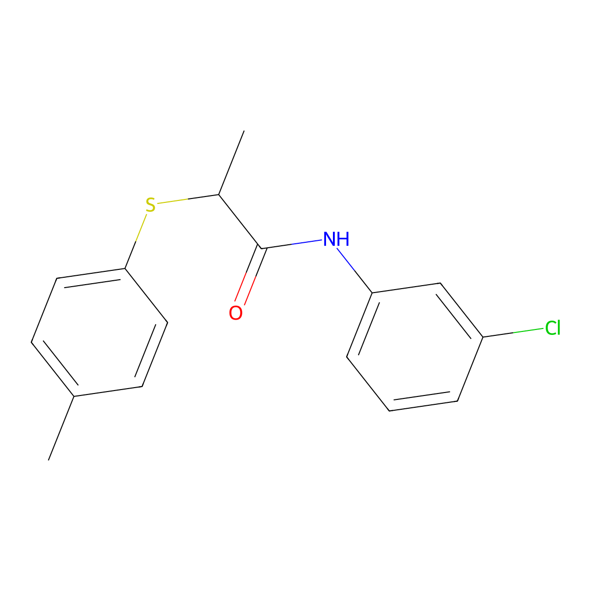 N-(3-chlorophenyl)-2-(4-methylphenyl)sulfanylpropanamide molecular structure, CAS 693812-54-3