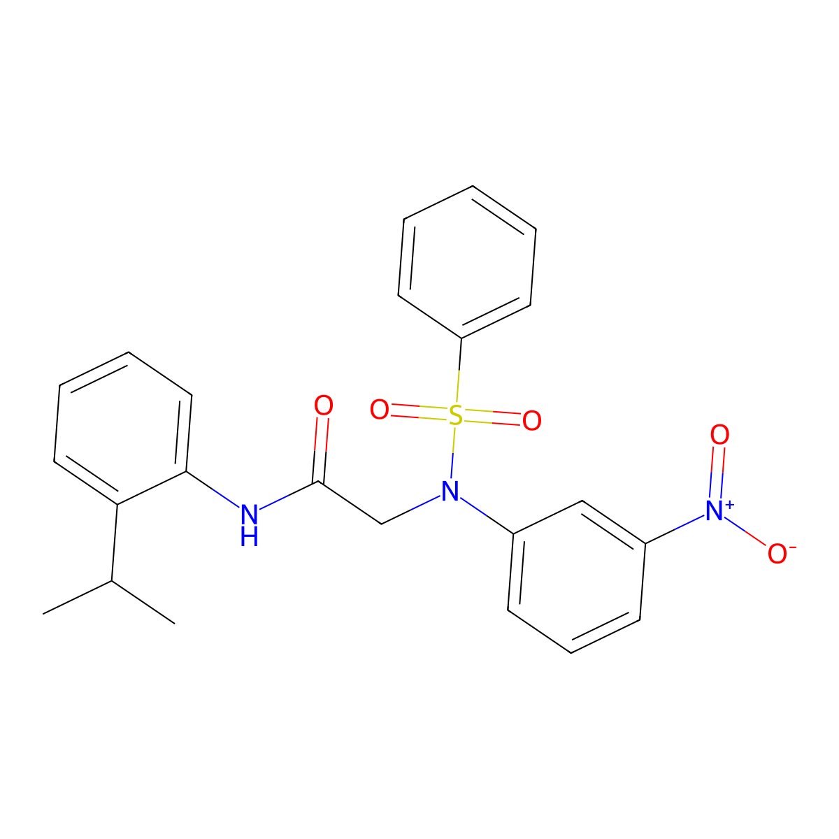 2-[N-(benzenesulfonyl)-3-nitroanilino]-N-(2-propan-2-ylphenyl)acetamide molecular structure, CAS 693812-67-8