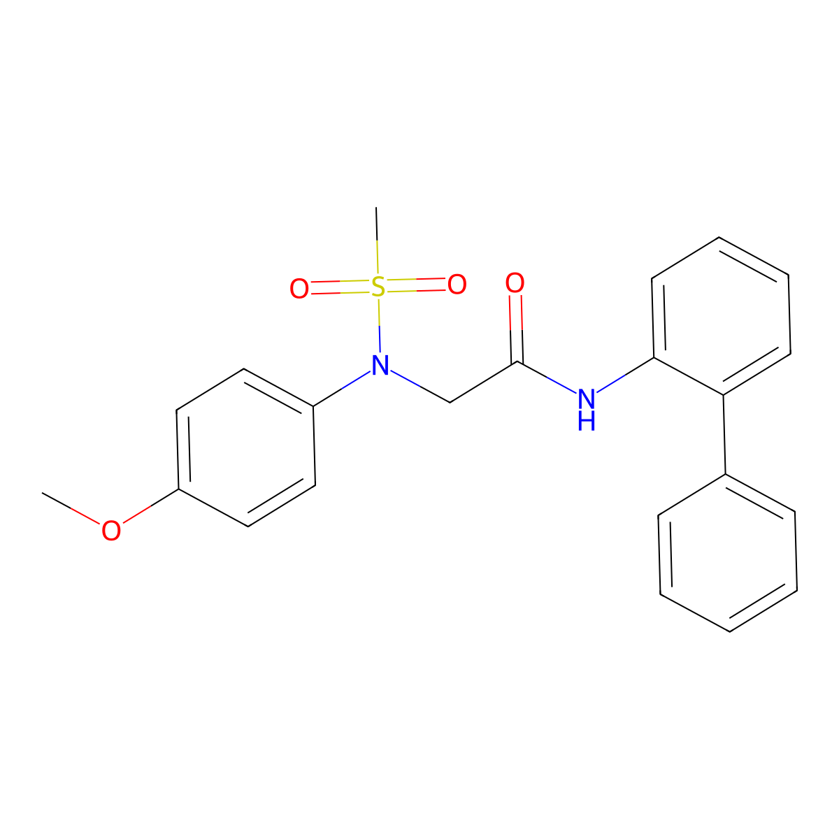 2-(4-methoxy-N-methylsulfonylanilino)-N-(2-phenylphenyl)acetamide molecular structure, CAS 693812-73-6