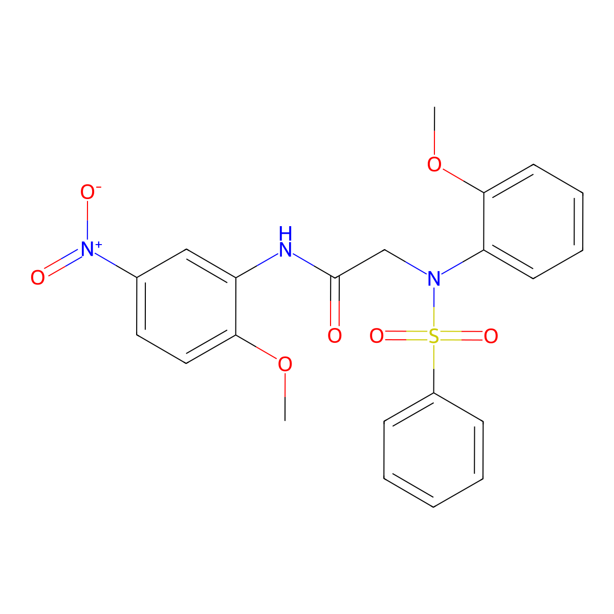 2-[N-(benzenesulfonyl)-2-methoxyanilino]-N-(2-methoxy-5-nitrophenyl)acetamide molecular structure, CAS 693812-76-9