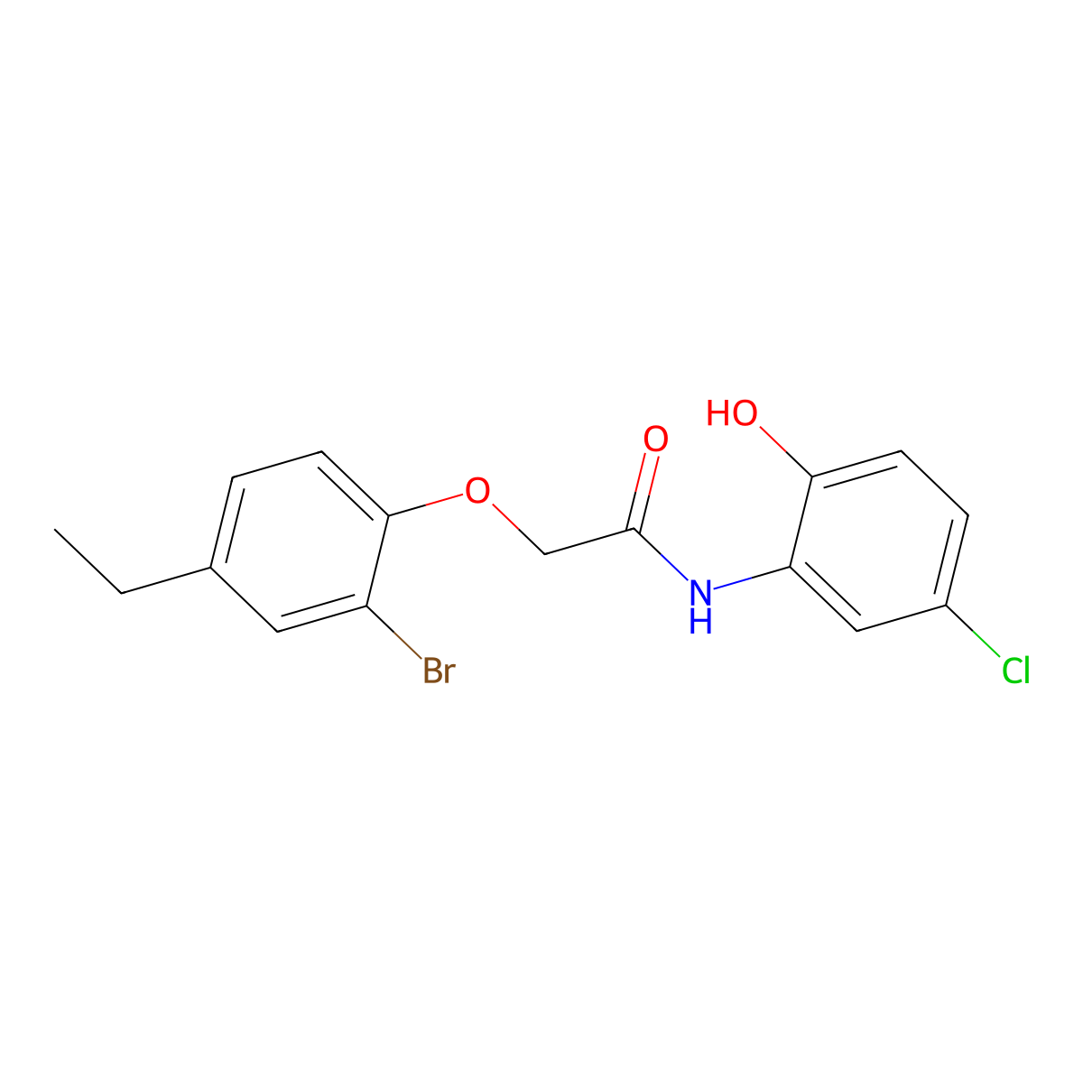 2-(2-bromo-4-ethylphenoxy)-N-(5-chloro-2-hydroxyphenyl)acetamide molecular structure, CAS 693812-93-0