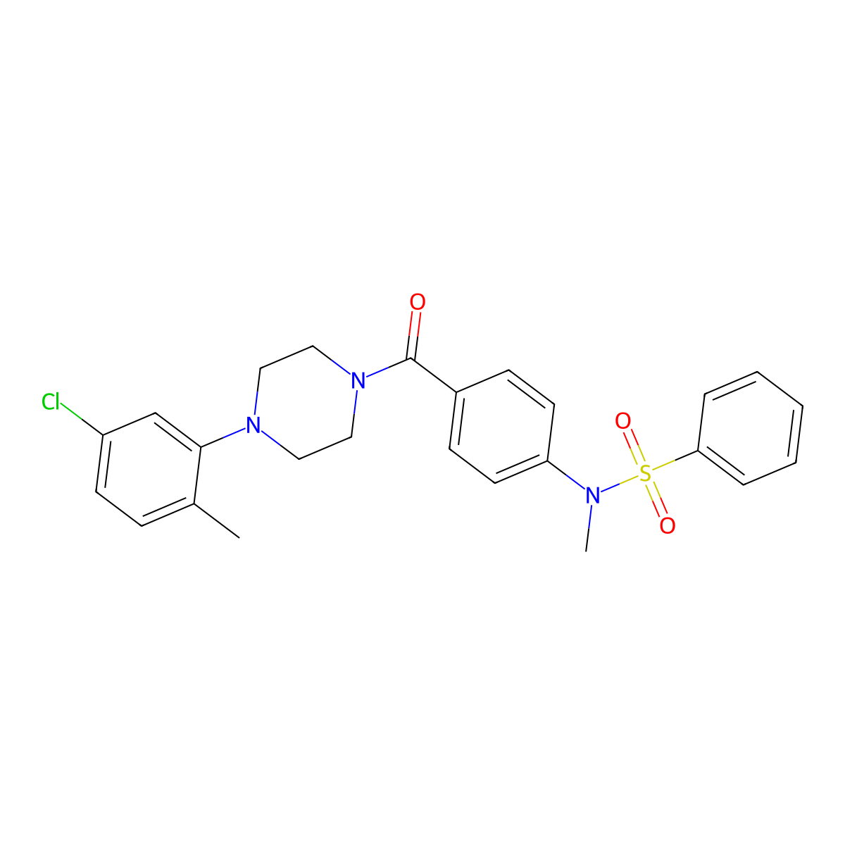 N-[4-[4-(5-chloro-2-methylphenyl)piperazine-1-carbonyl]phenyl]-N-methylbenzenesulfonamide molecular structure, CAS 693812-98-5