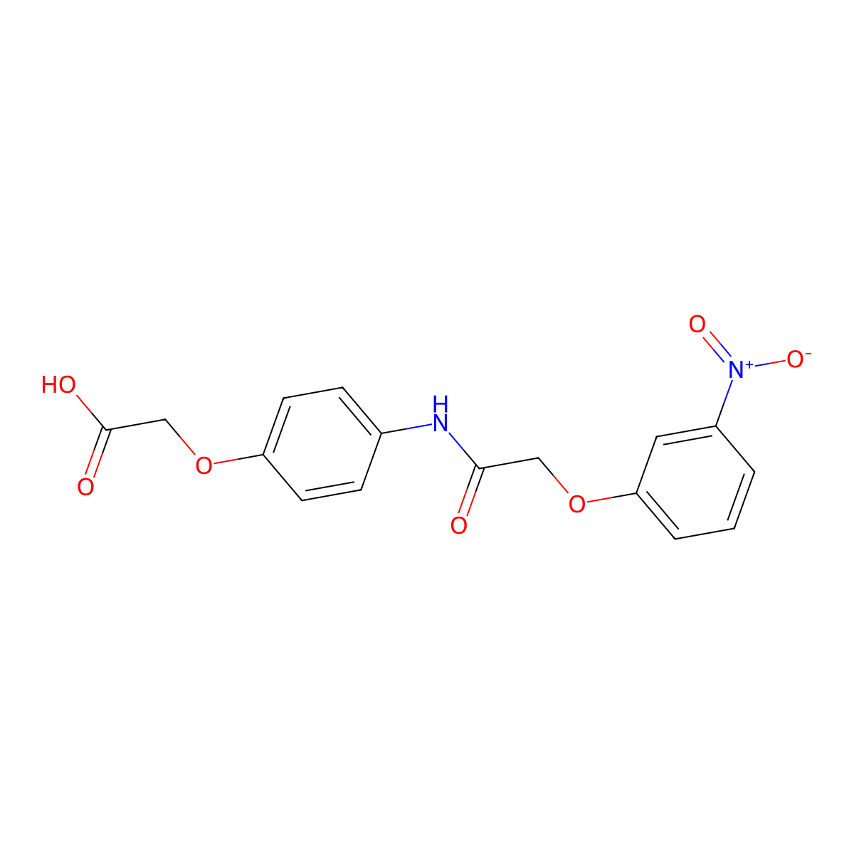 (4-{[(3-Nitrophenoxy)acetyl]amino}phenoxy)acetic acid molecular structure, CAS 693813-00-2