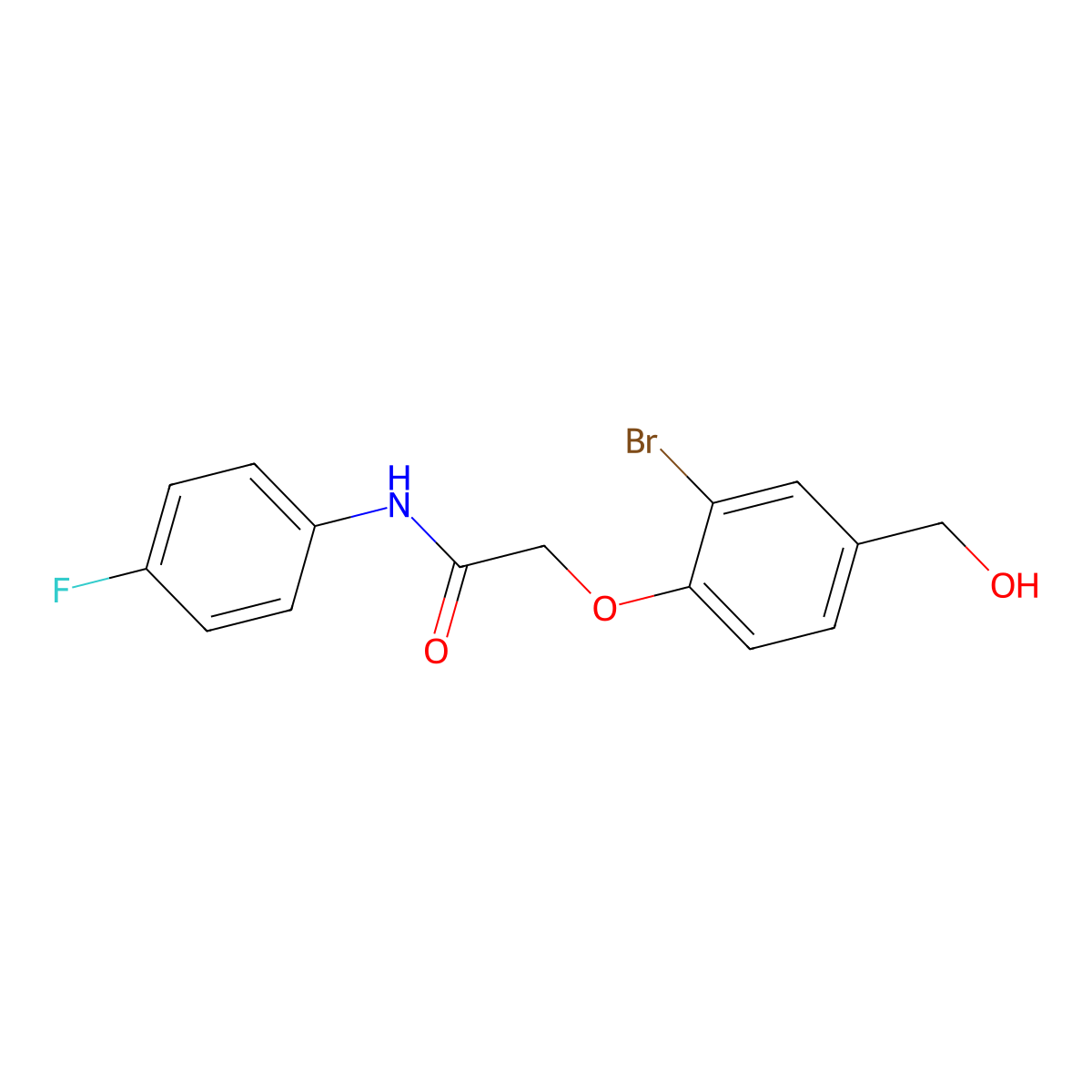 2-[2-bromo-4-(hydroxymethyl)phenoxy]-N-(4-fluorophenyl)acetamide molecular structure, CAS 693813-03-5
