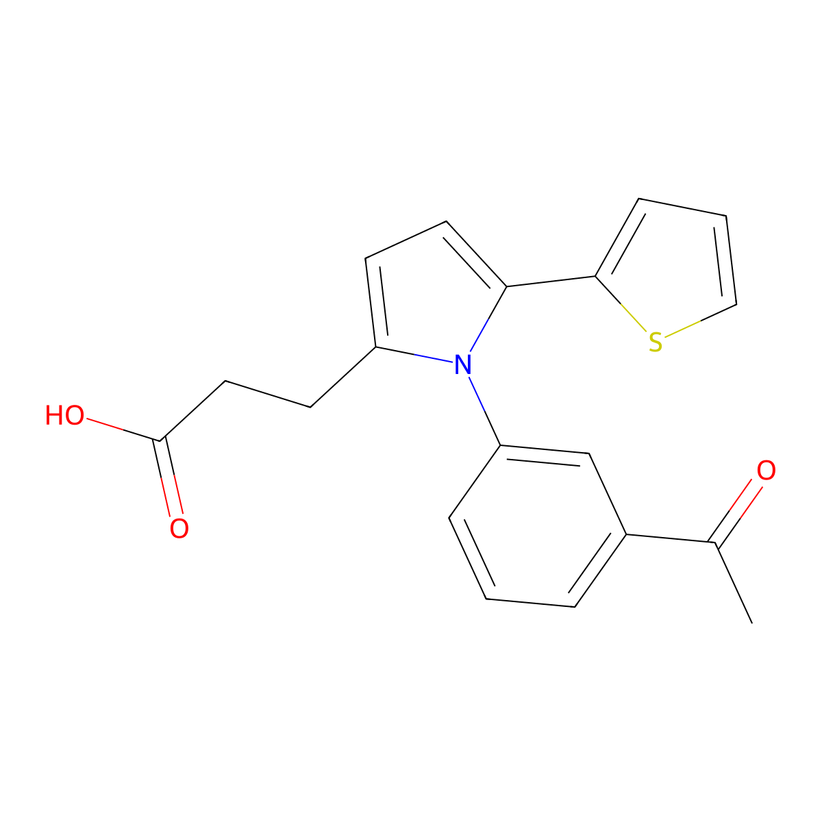 3-[1-(3-acetylphenyl)-5-(2-thienyl)-1H-pyrrol-2-yl]propanoic acid molecular structure, CAS 693813-04-6