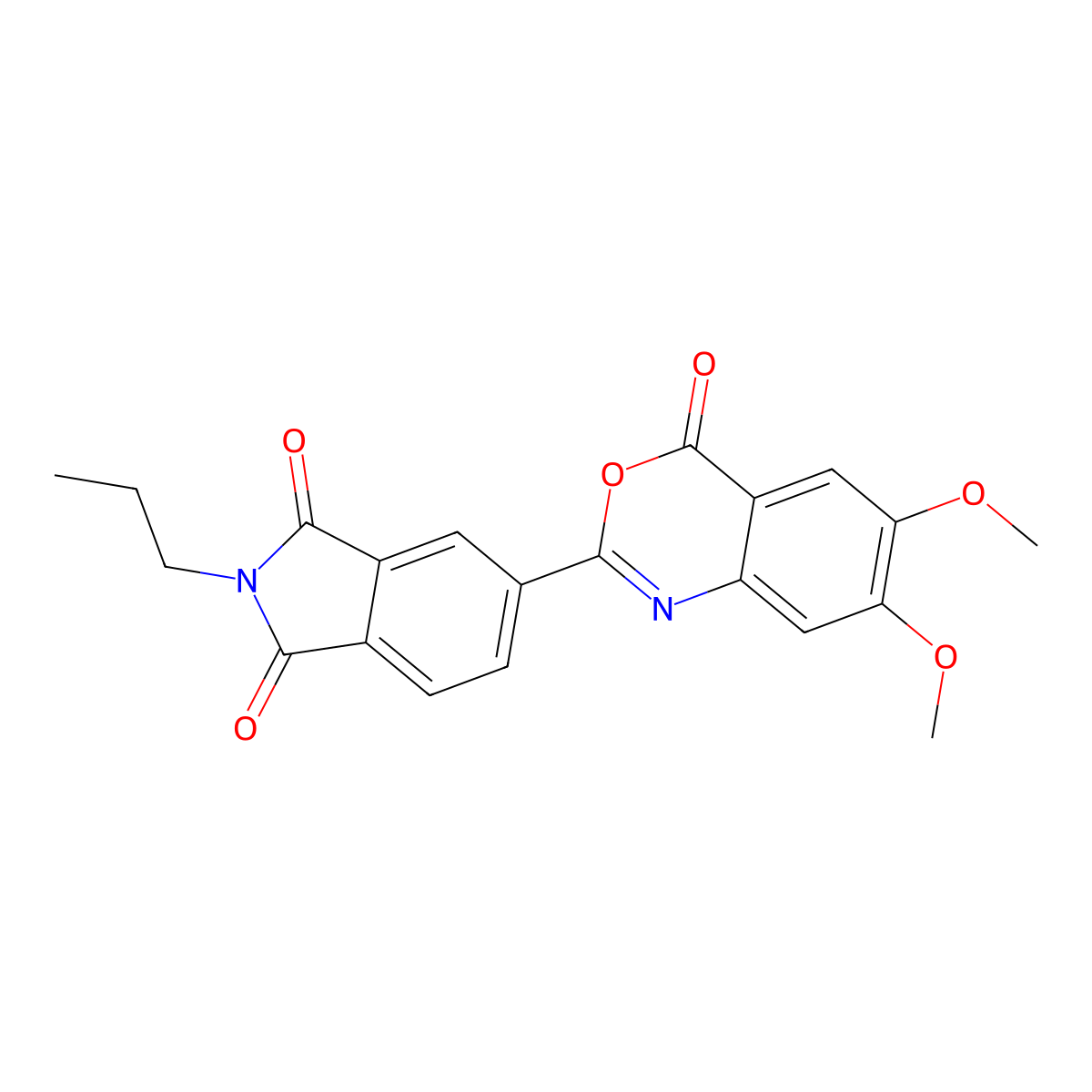 5-(6,7-Dimethoxy-4-oxo-3,1-benzoxazin-2-yl)-2-propylisoindole-1,3-dione molecular structure, CAS 693813-09-1