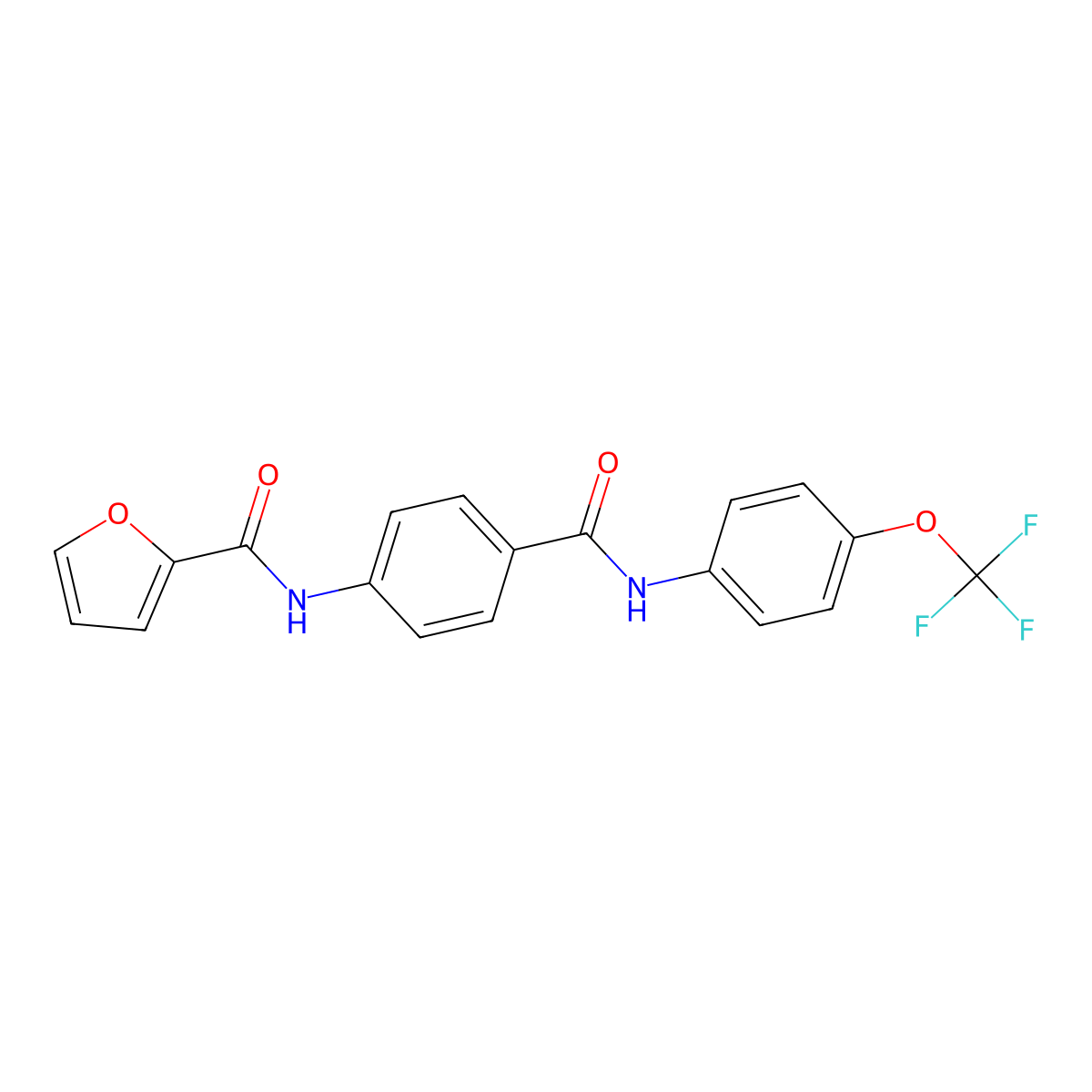 N-[4-[[4-(trifluoromethoxy)phenyl]carbamoyl]phenyl]furan-2-carboxamide molecular structure, CAS 693813-17-1