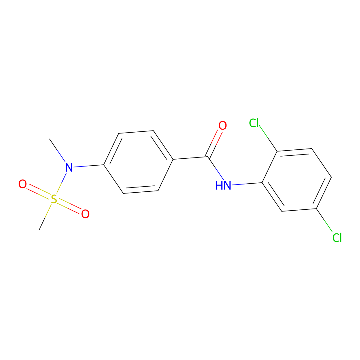 N-(2,5-dichlorophenyl)-4-[methyl(methylsulfonyl)amino]benzamide molecular structure, CAS 693813-21-7