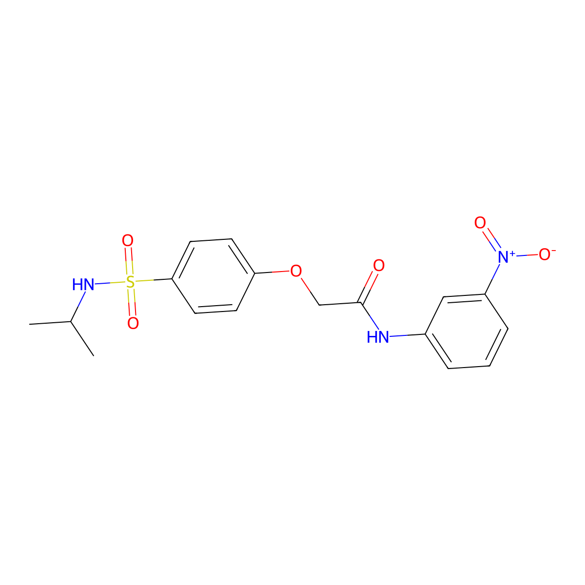 N-(3-nitrophenyl)-2-[4-(propan-2-ylsulfamoyl)phenoxy]acetamide molecular structure, CAS 693813-24-0