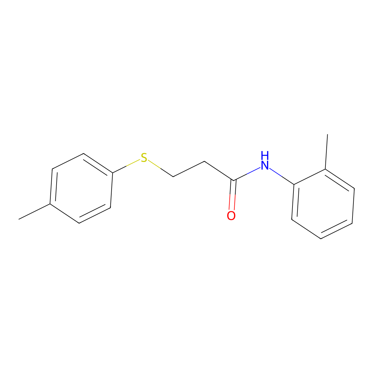 N-(2-methylphenyl)-3-(4-methylphenyl)sulfanylpropanamide molecular structure, CAS 693813-27-3