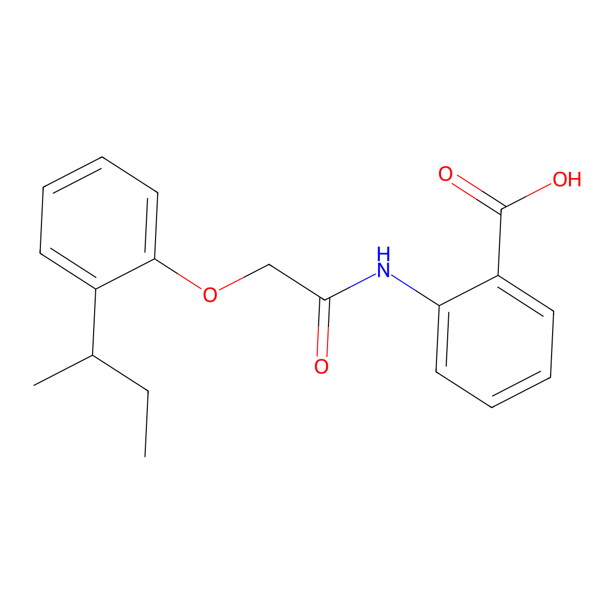 2-({[2-(Butan-2-yl)phenoxy]acetyl}amino)benzoic acid molecular structure, CAS 693813-39-7