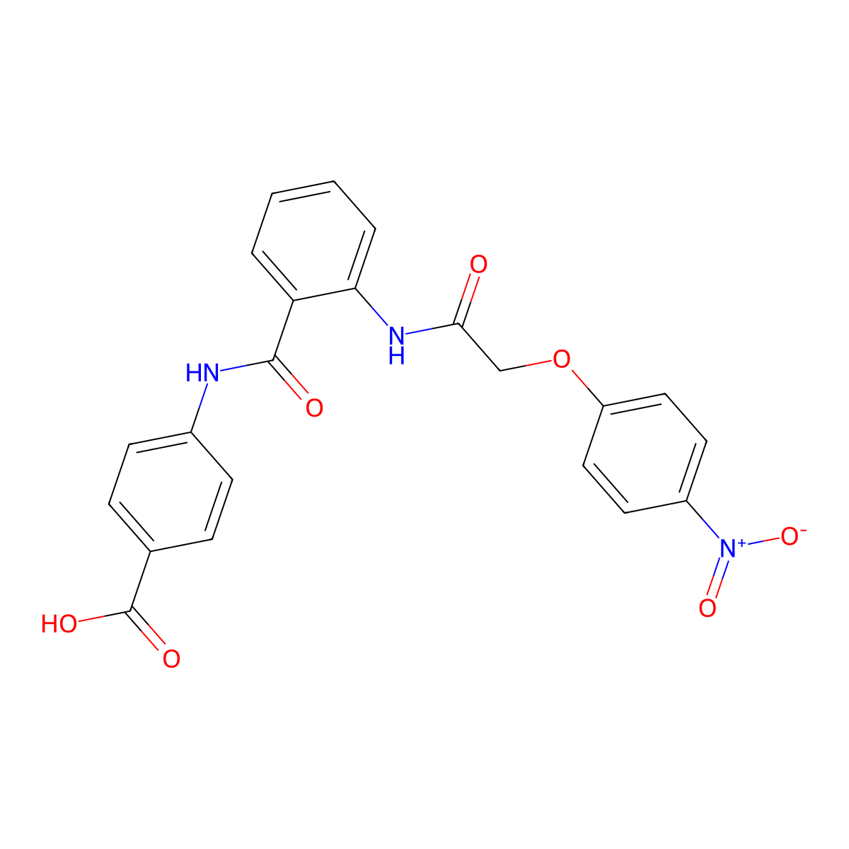 4-{[(2-{[(4-Nitrophenoxy)acetyl]amino}phenyl)carbonyl]amino}benzoic acid molecular structure, CAS 693813-43-3