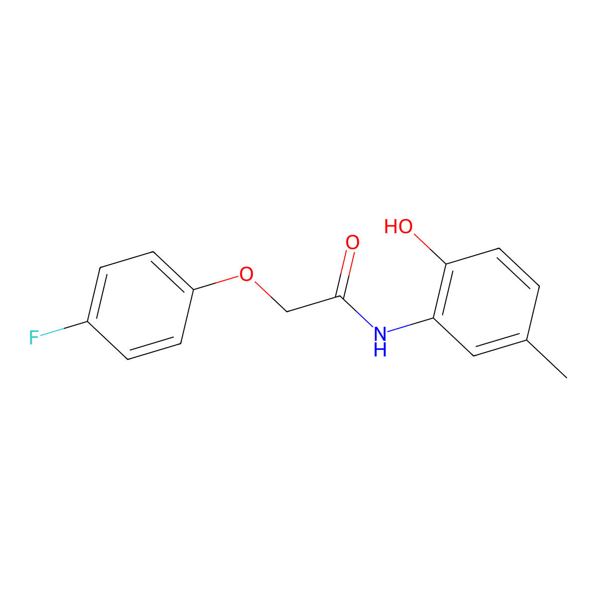 2-(4-fluorophenoxy)-N-(2-hydroxy-5-methylphenyl)acetamide molecular structure, CAS 693813-56-8