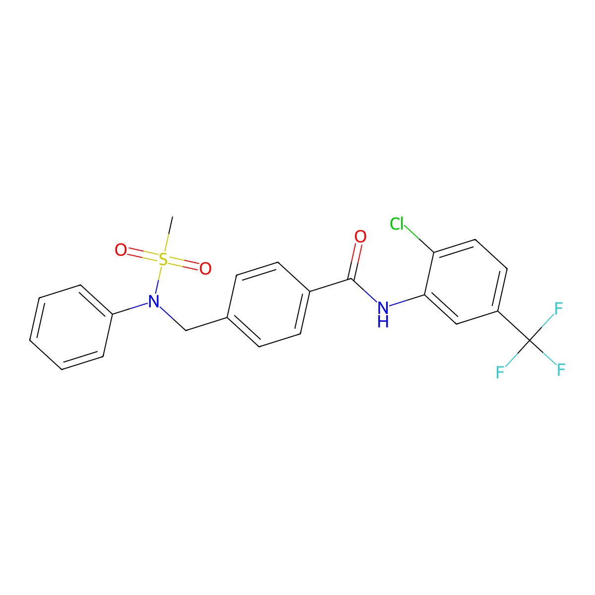 N-[2-chloro-5-(trifluoromethyl)phenyl]-4-[(N-methylsulfonylanilino)methyl]benzamide molecular structure, CAS 693813-64-8