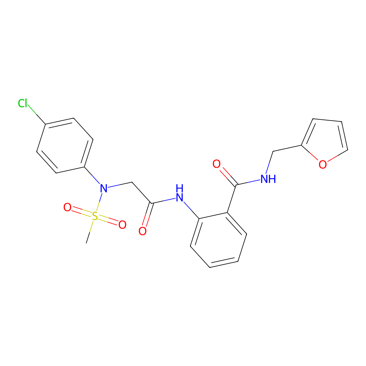 2-[[2-(4-chloro-N-methylsulfonylanilino)acetyl]amino]-N-(furan-2-ylmethyl)benzamide molecular structure, CAS 693813-65-9