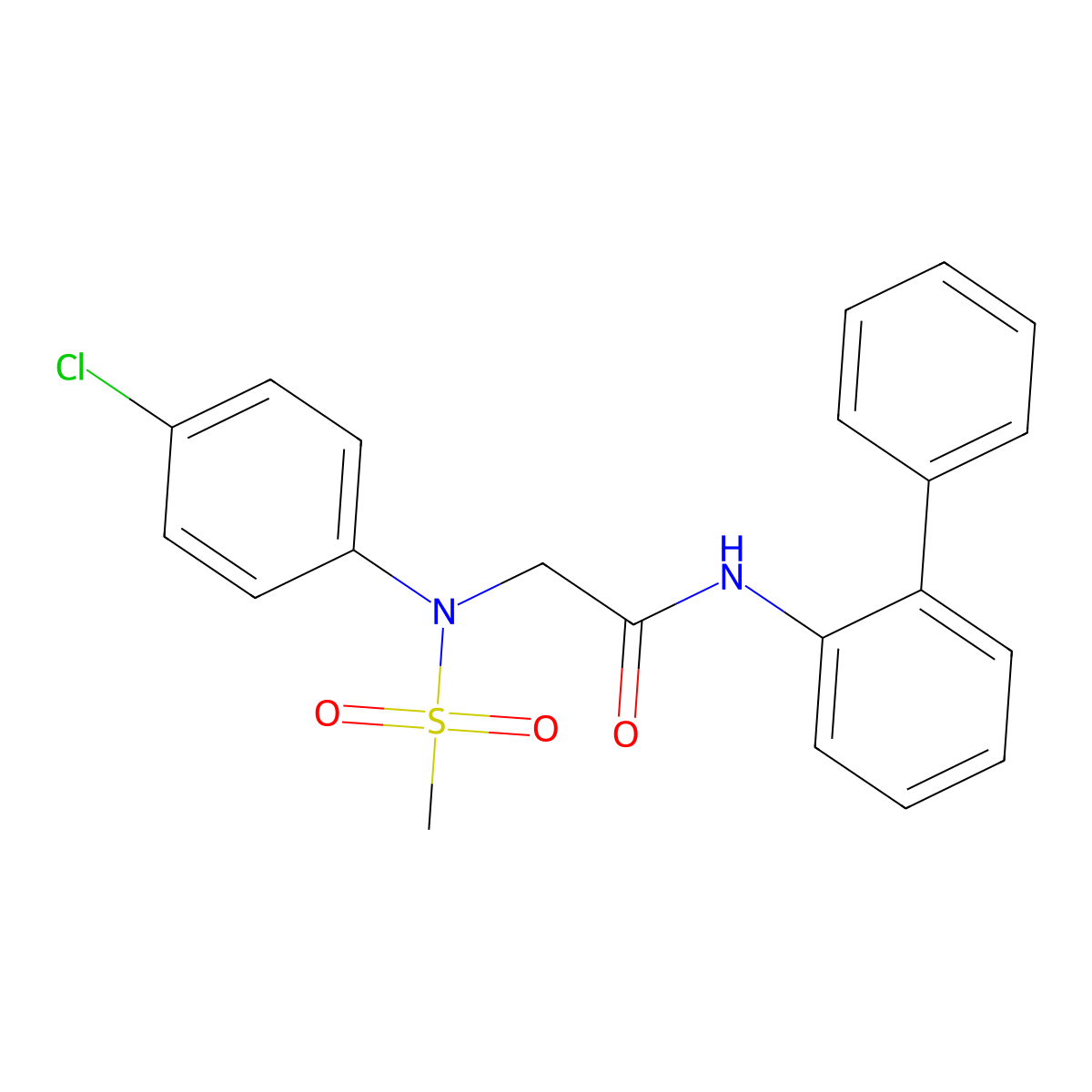 2-(4-chloro-N-methylsulfonylanilino)-N-(2-phenylphenyl)acetamide molecular structure, CAS 693814-07-2
