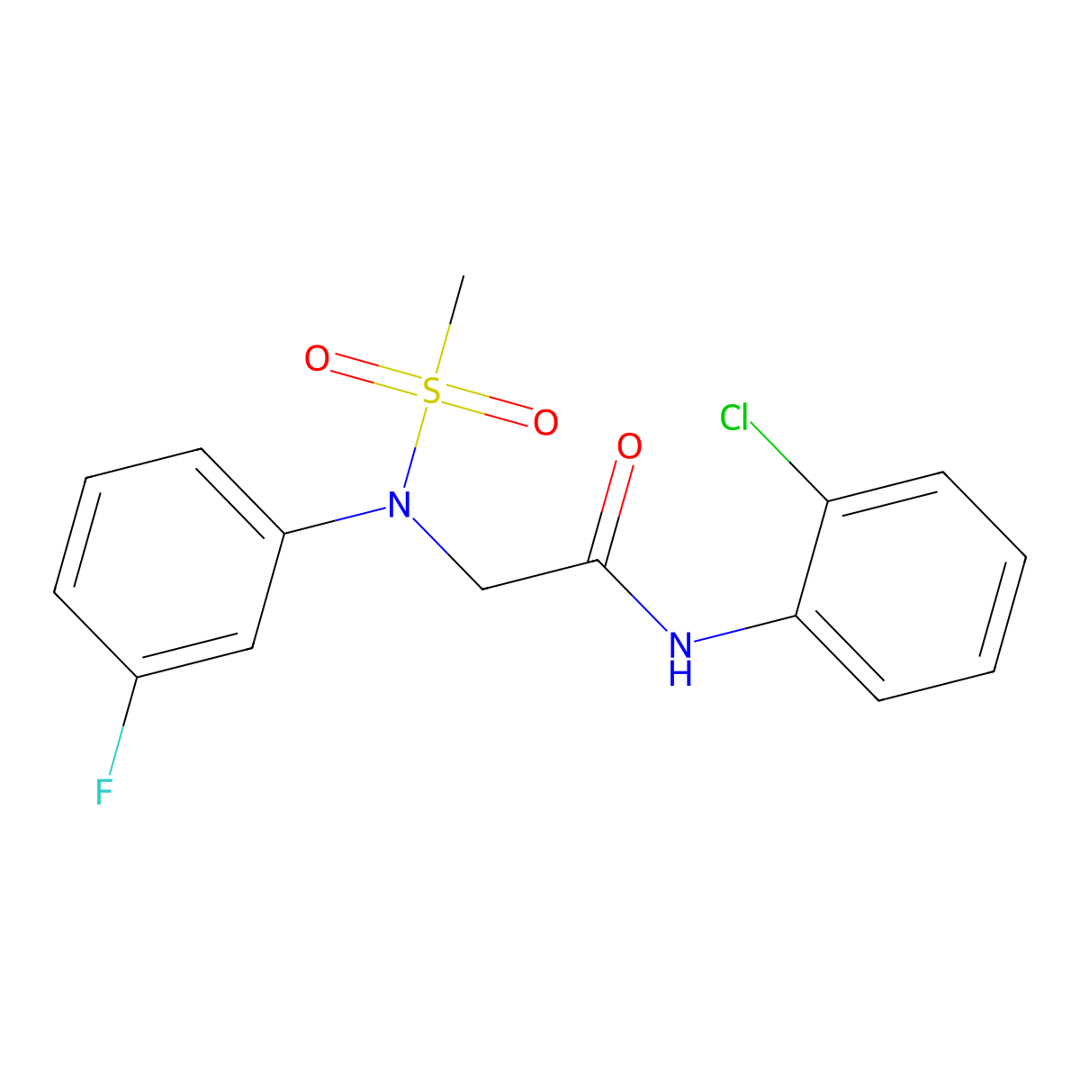 N-(2-chlorophenyl)-2-(3-fluoro-N-methylsulfonylanilino)acetamide molecular structure, CAS 693814-22-1