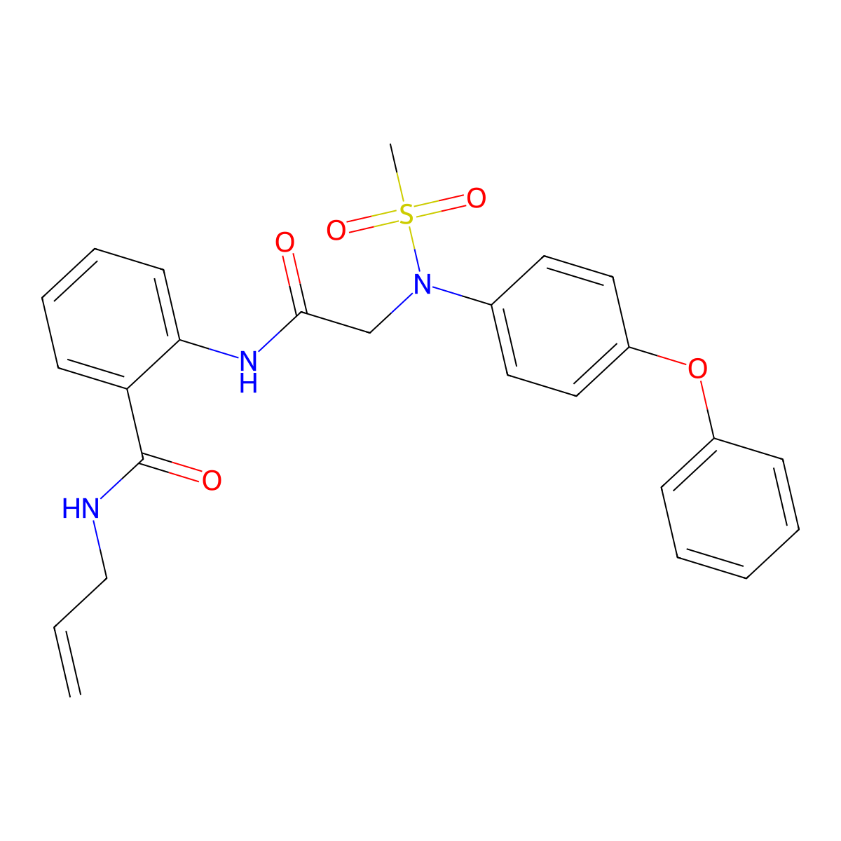 2-[[2-(N-methylsulfonyl-4-phenoxyanilino)acetyl]amino]-N-prop-2-enylbenzamide molecular structure, CAS 693814-48-1