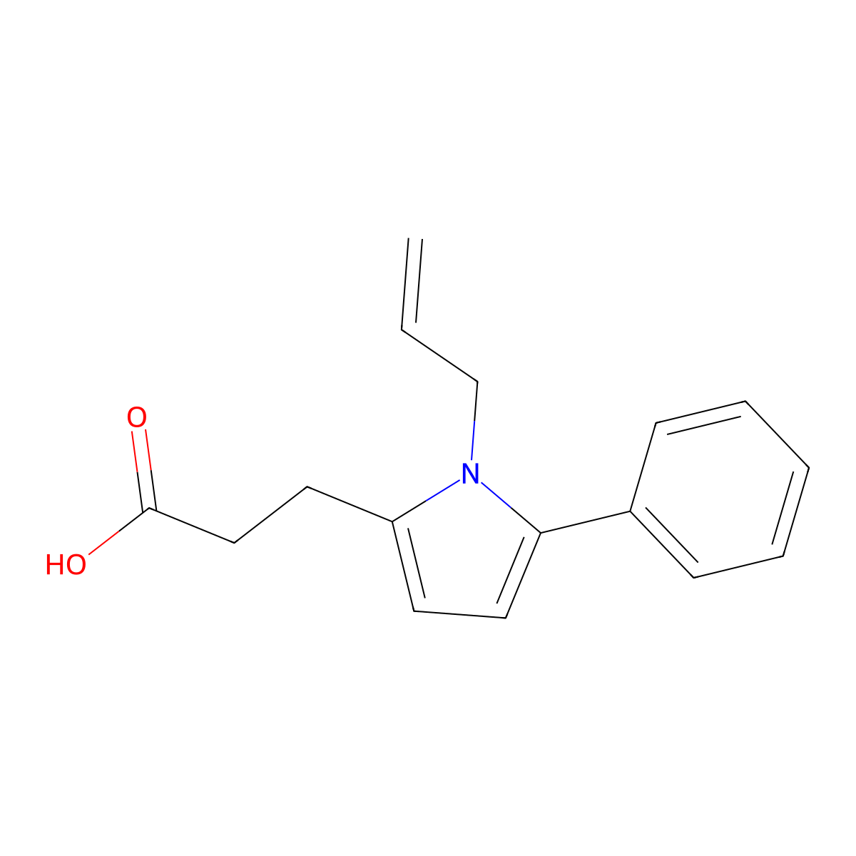 3-[5-phenyl-1-(prop-2-en-1-yl)-1H-pyrrol-2-yl]propanoic acid molecular structure, CAS 693814-61-8