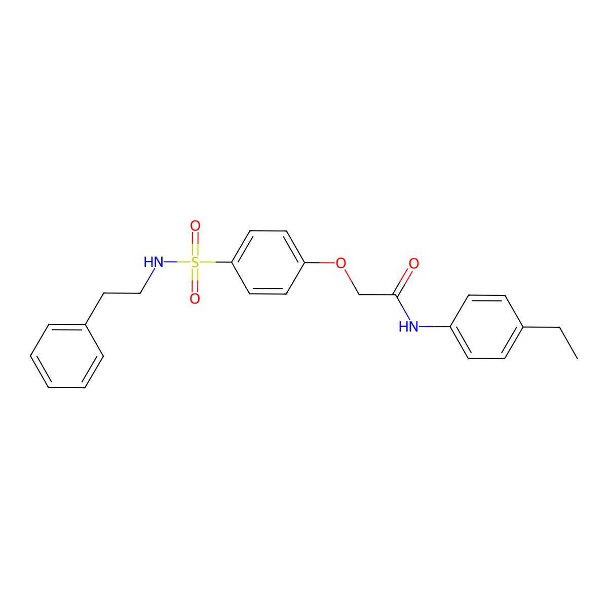 N-(4-ethylphenyl)-2-{4-[(2-phenylethyl)sulfamoyl]phenoxy}acetamide molecular structure, CAS 693814-74-3
