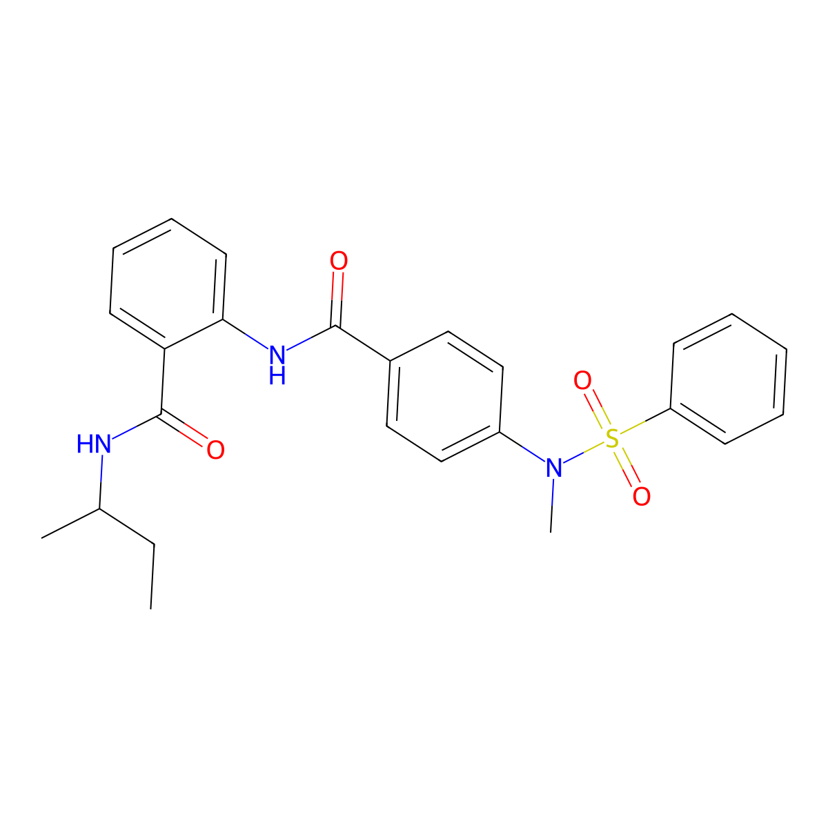 2-[[4-[benzenesulfonyl(methyl)amino]benzoyl]amino]-N-butan-2-ylbenzamide molecular structure, CAS 693814-83-4