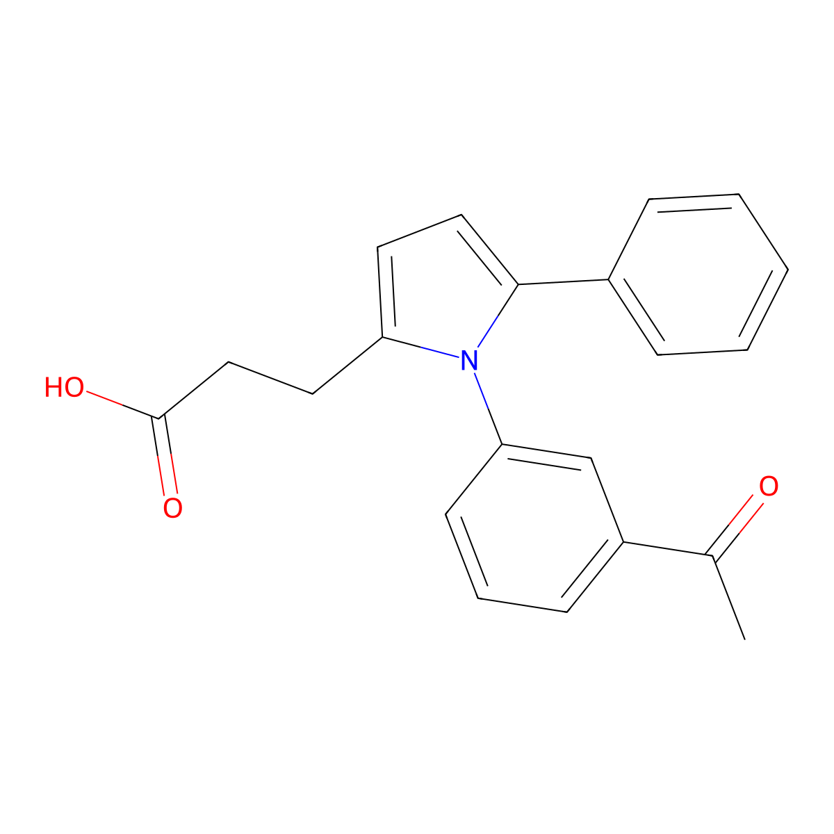 3-[1-(3-acetylphenyl)-5-phenyl-1H-pyrrol-2-yl]propanoic acid molecular structure, CAS 693814-94-7