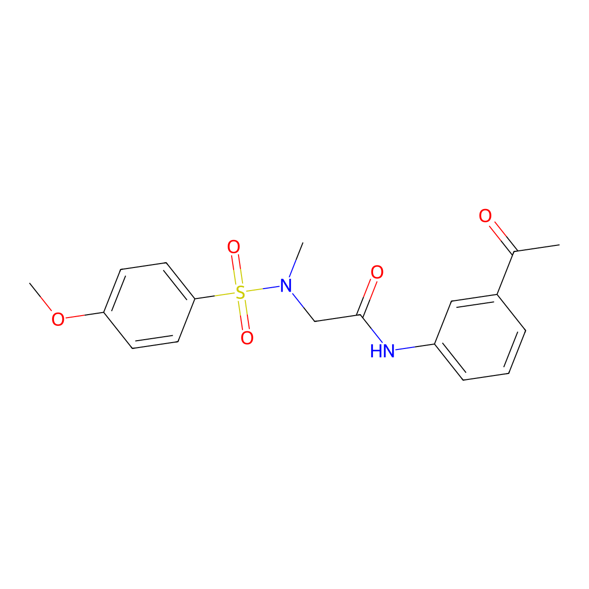 N-(3-acetylphenyl)-2-[(4-methoxyphenyl)sulfonyl-methylamino]acetamide molecular structure, CAS 693814-97-0