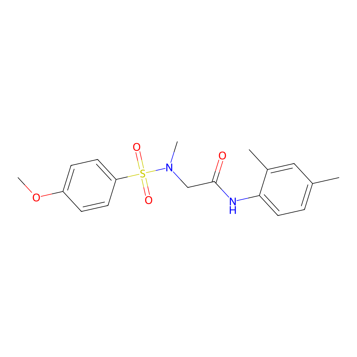 N-(2,4-dimethylphenyl)-2-[(4-methoxyphenyl)sulfonyl-methylamino]acetamide molecular structure, CAS 693815-18-8