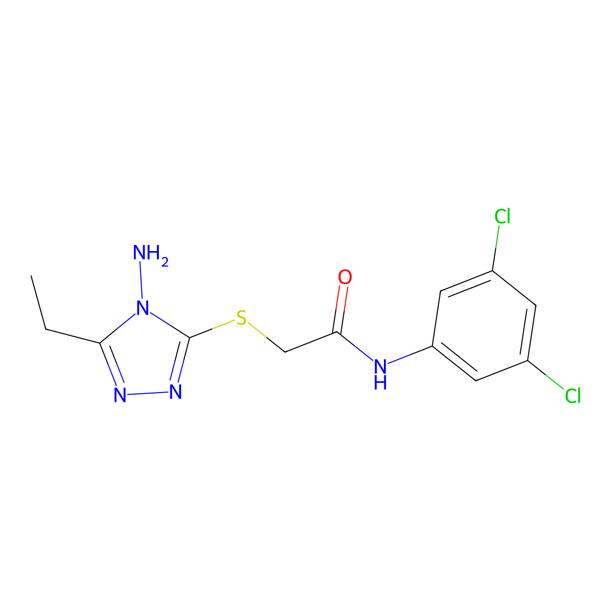 2-[(4-amino-5-ethyl-4H-1,2,4-triazol-3-yl)sulfanyl]-N-(3,5-dichlorophenyl)acetamide molecular structure, CAS 693815-45-1