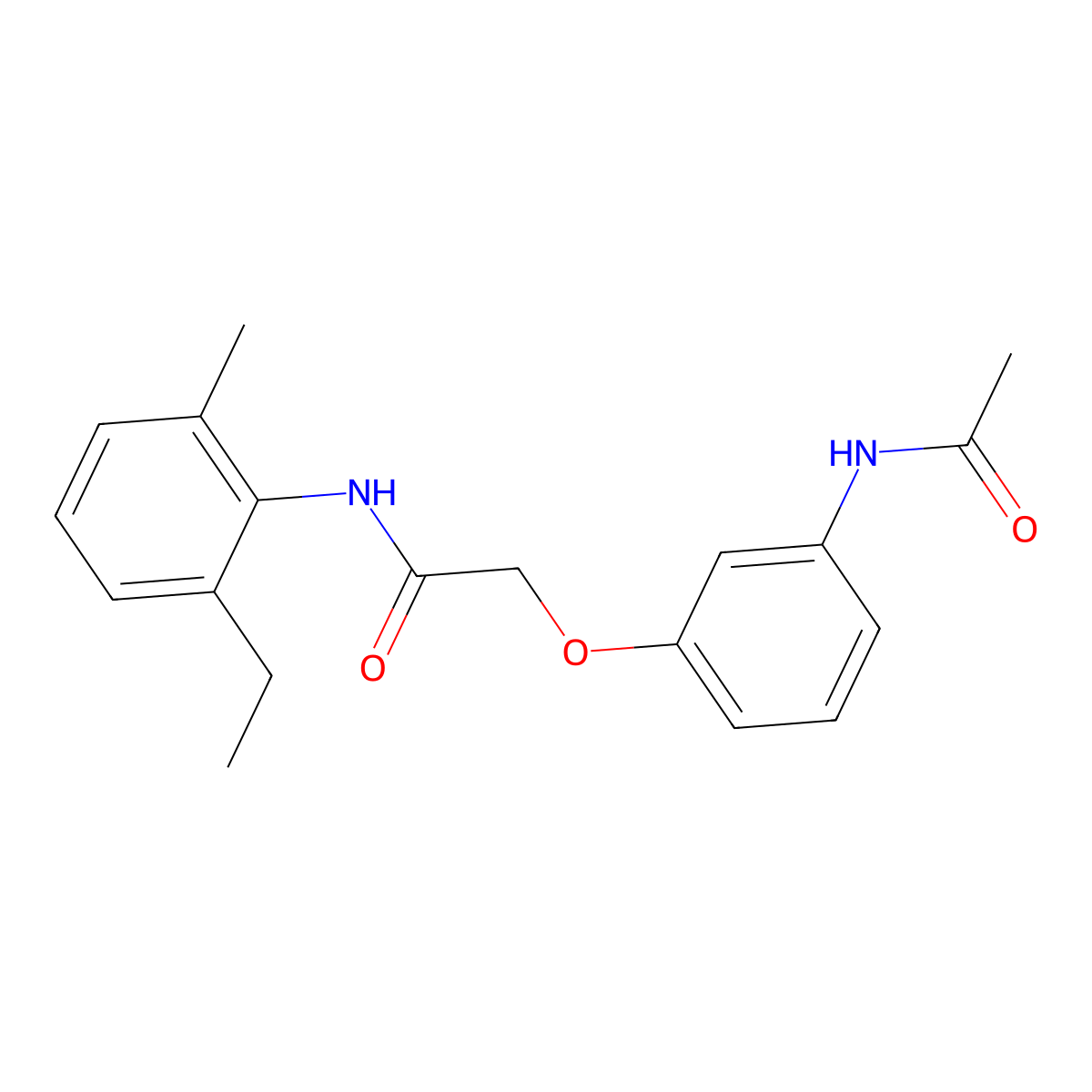 2-(3-acetamidophenoxy)-N-(2-ethyl-6-methylphenyl)acetamide molecular structure, CAS 693815-63-3