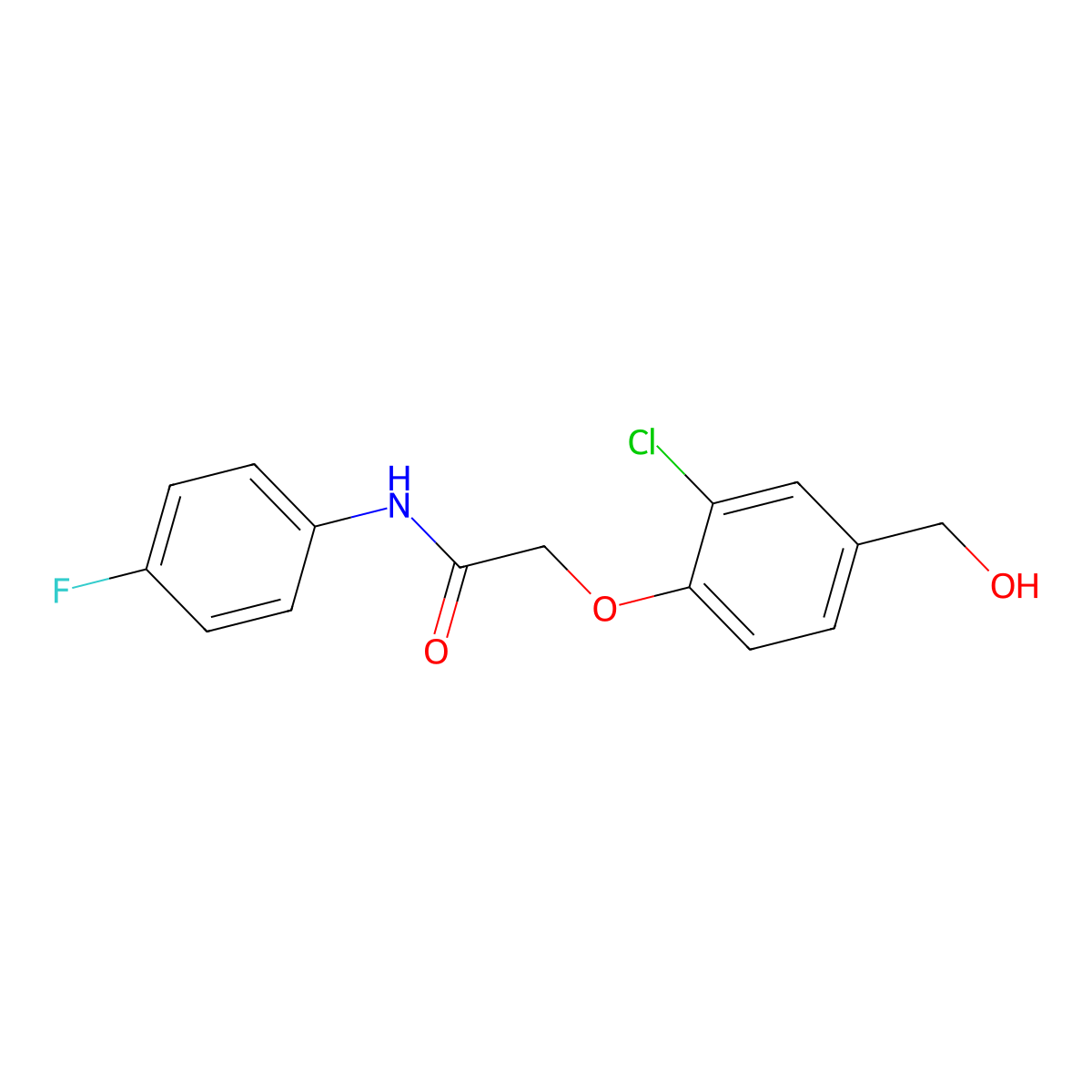 2-[2-chloro-4-(hydroxymethyl)phenoxy]-N-(4-fluorophenyl)acetamide molecular structure, CAS 693815-65-5