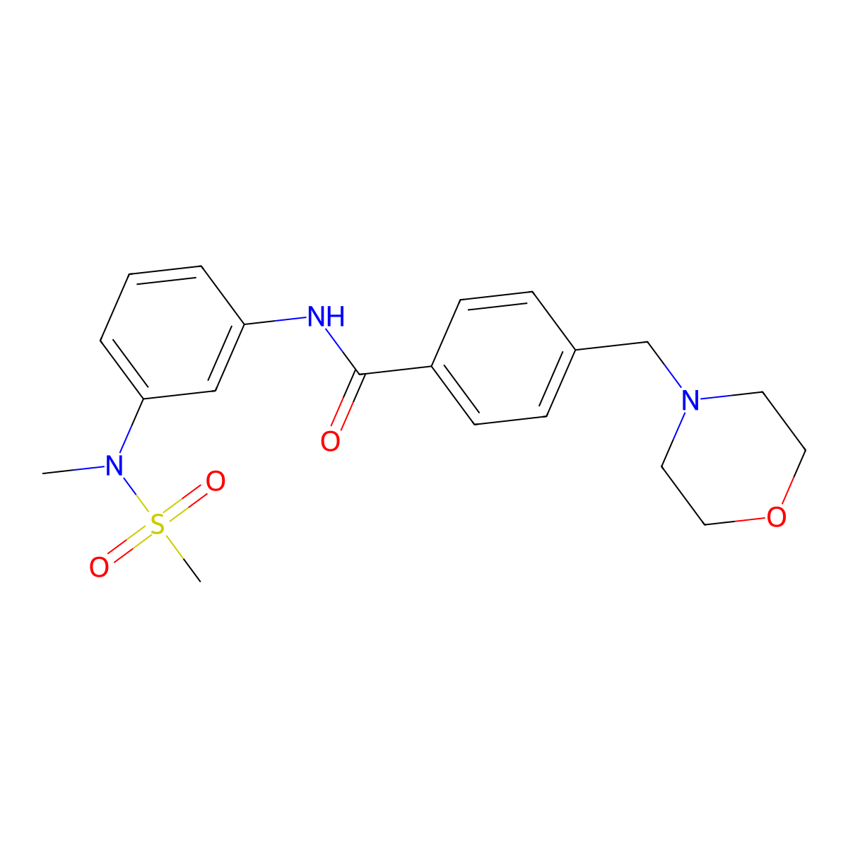 N-[3-[methyl(methylsulfonyl)amino]phenyl]-4-(morpholin-4-ylmethyl)benzamide molecular structure, CAS 693815-67-7