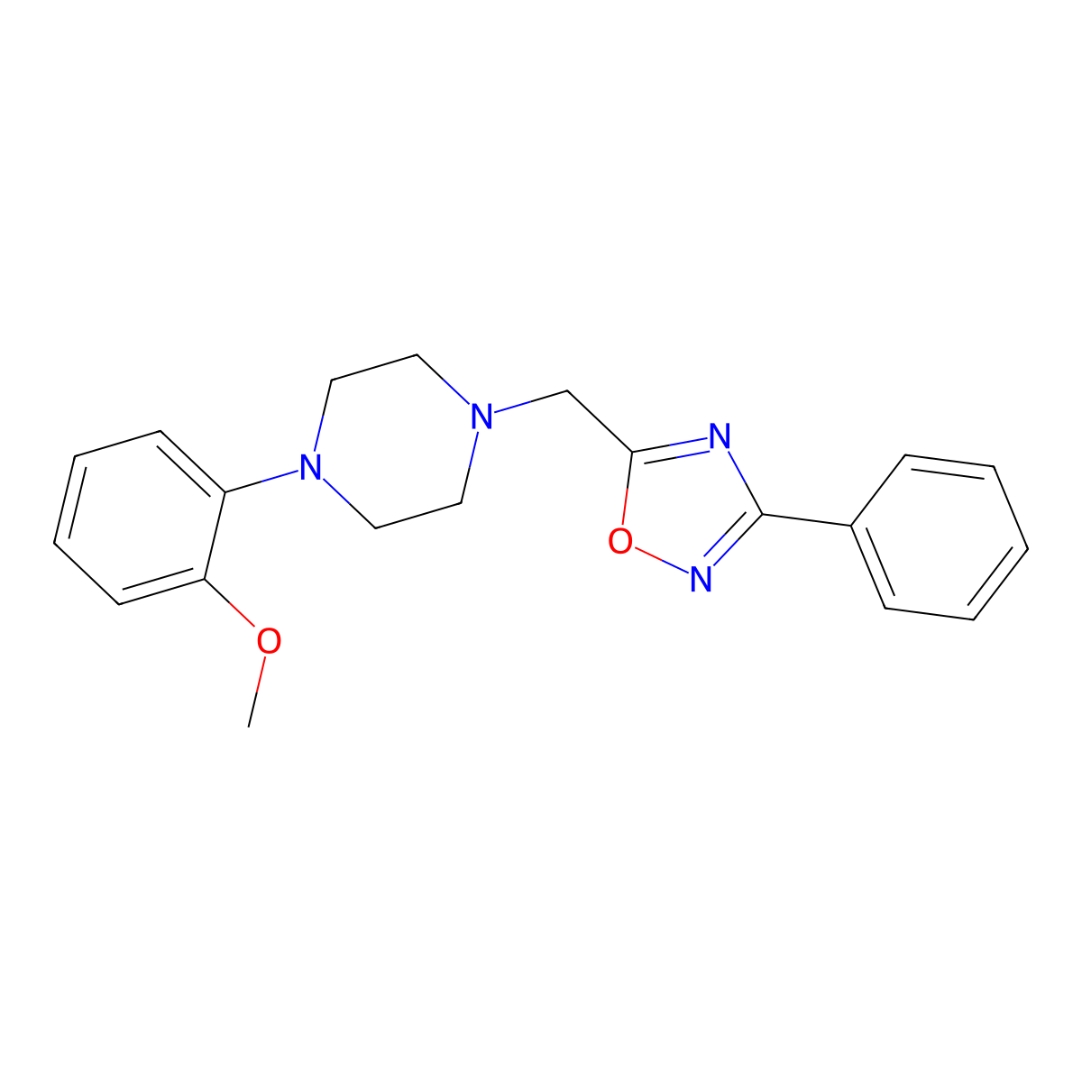 1-(2-Methoxyphenyl)-4-[(3-phenyl-1,2,4-oxadiazol-5-yl)methyl]piperazine molecular structure, CAS 693815-86-0