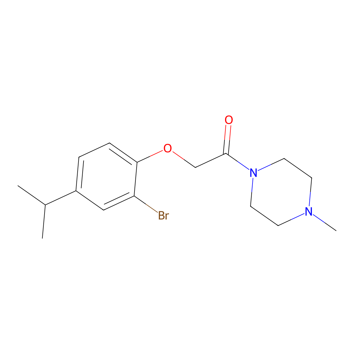 1-[(2-Bromo-4-isopropylphenoxy)acetyl]-4-methylpiperazine molecular structure, CAS 693815-90-6