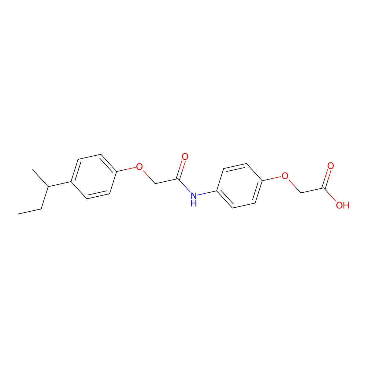 [4-({[4-(Butan-2-yl)phenoxy]acetyl}amino)phenoxy]acetic acid molecular structure, CAS 693815-97-3