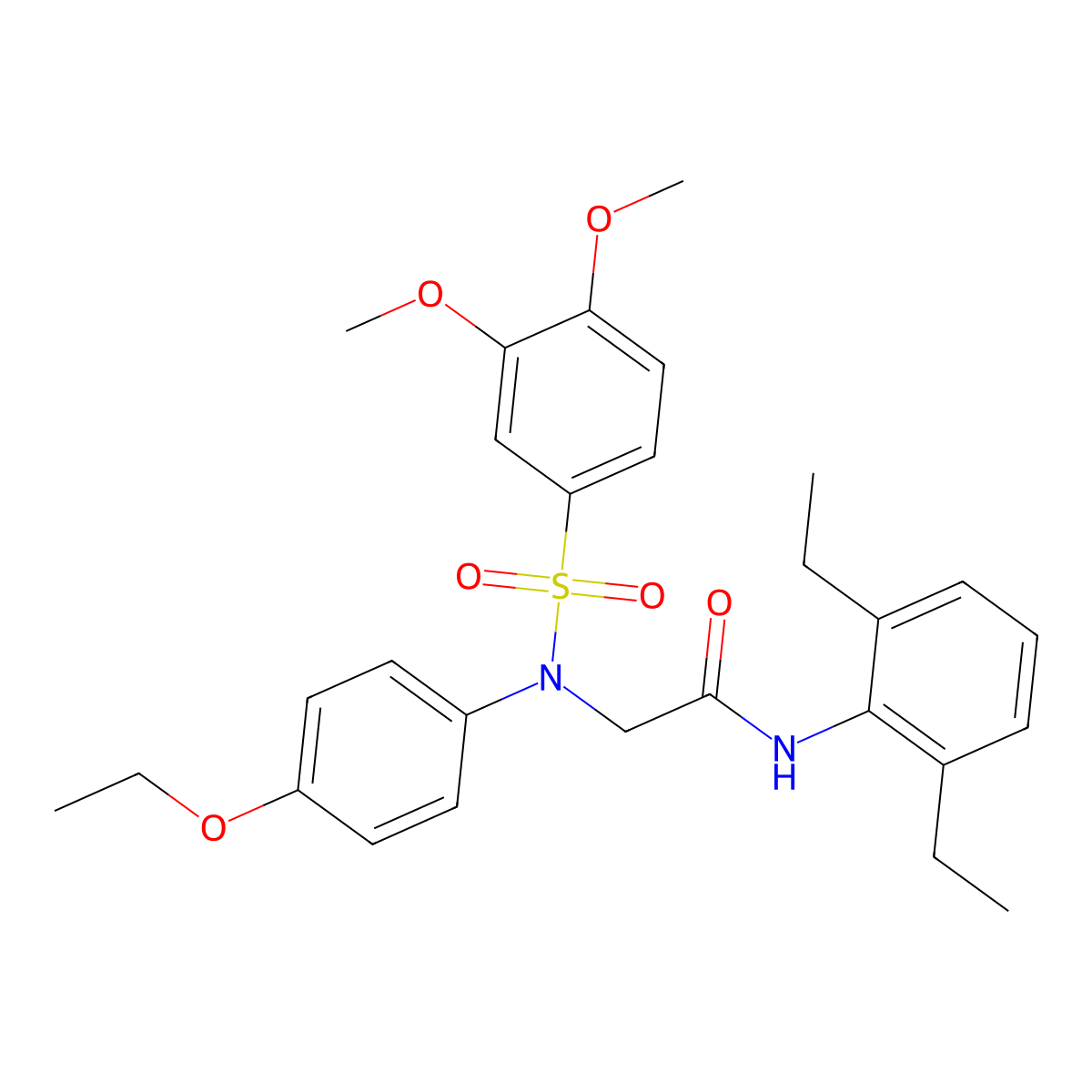N-(2,6-diethylphenyl)-2-(N-(3,4-dimethoxyphenyl)sulfonyl-4-ethoxyanilino)acetamide molecular structure, CAS 693815-98-4