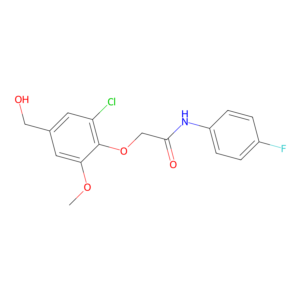 2-[2-chloro-4-(hydroxymethyl)-6-methoxyphenoxy]-N-(4-fluorophenyl)acetamide molecular structure, CAS 693816-01-2