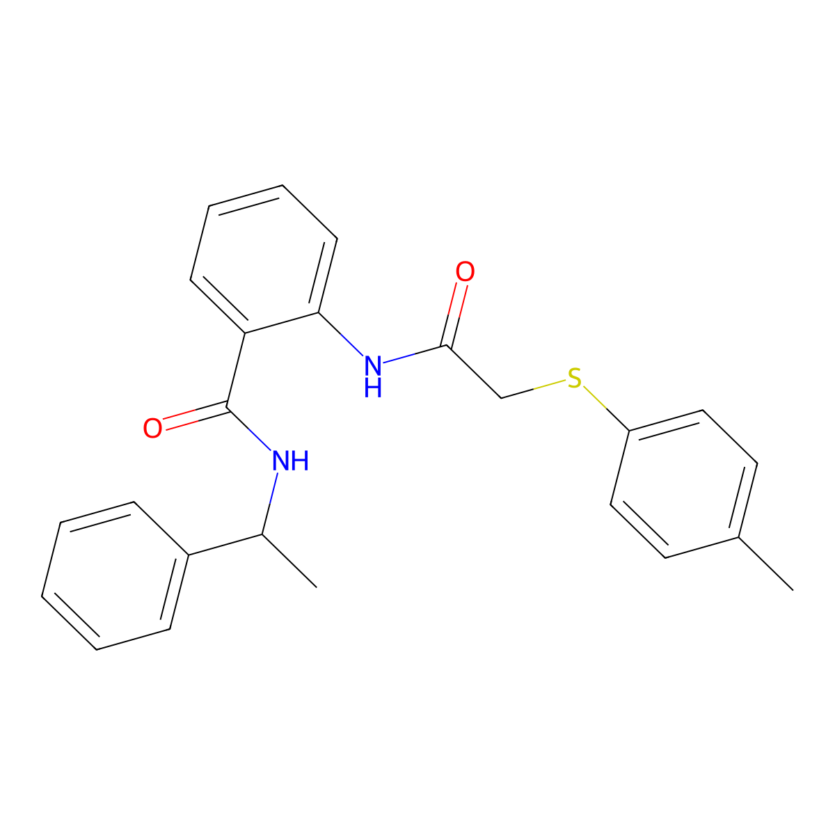2-({[(4-methylphenyl)sulfanyl]acetyl}amino)-N-(1-phenylethyl)benzamide molecular structure, CAS 693816-11-4