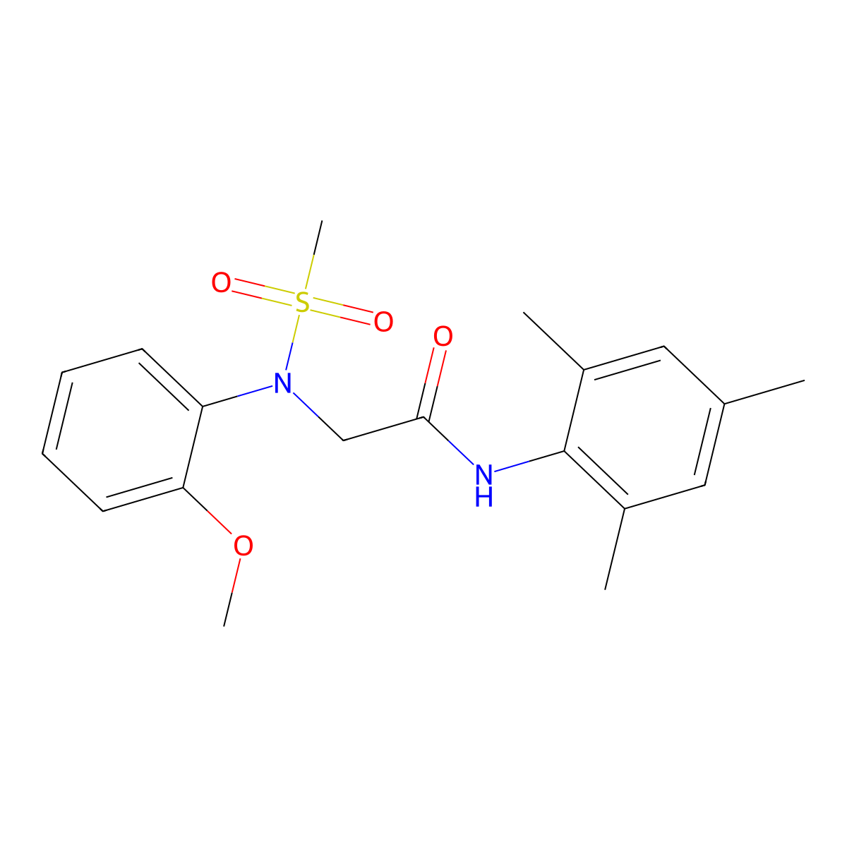 2-(2-methoxy-N-methylsulfonylanilino)-N-(2,4,6-trimethylphenyl)acetamide molecular structure, CAS 693816-24-9