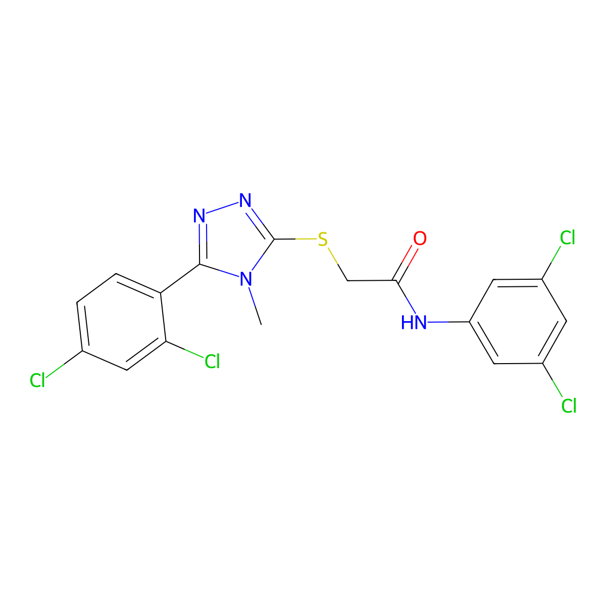 N-(3,5-dichlorophenyl)-2-[[5-(2,4-dichlorophenyl)-4-methyl-1,2,4-triazol-3-yl]sulfanyl]acetamide molecular structure, CAS 693816-26-1