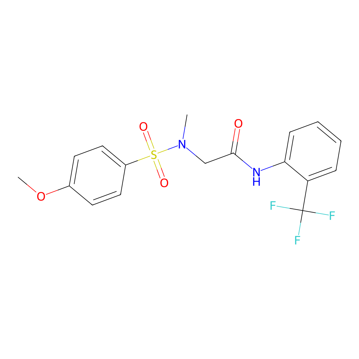 2-[(4-methoxyphenyl)sulfonyl-methylamino]-N-[2-(trifluoromethyl)phenyl]acetamide molecular structure, CAS 693816-33-0