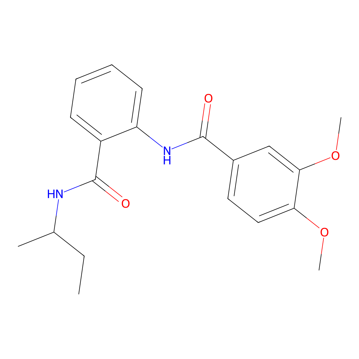 N-[2-(butan-2-ylcarbamoyl)phenyl]-3,4-dimethoxybenzamide molecular structure, CAS 693818-72-3