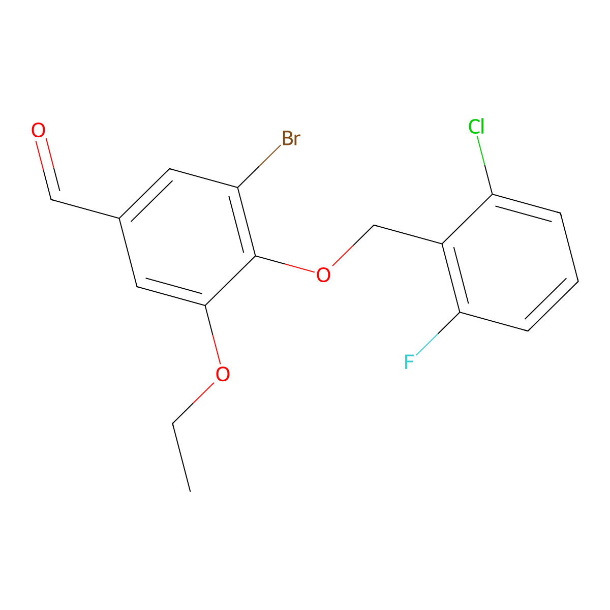3-Bromo-4-[(2-chloro-6-fluorophenyl)methoxy]-5-ethoxybenzaldehyde molecular structure, CAS 693819-18-0