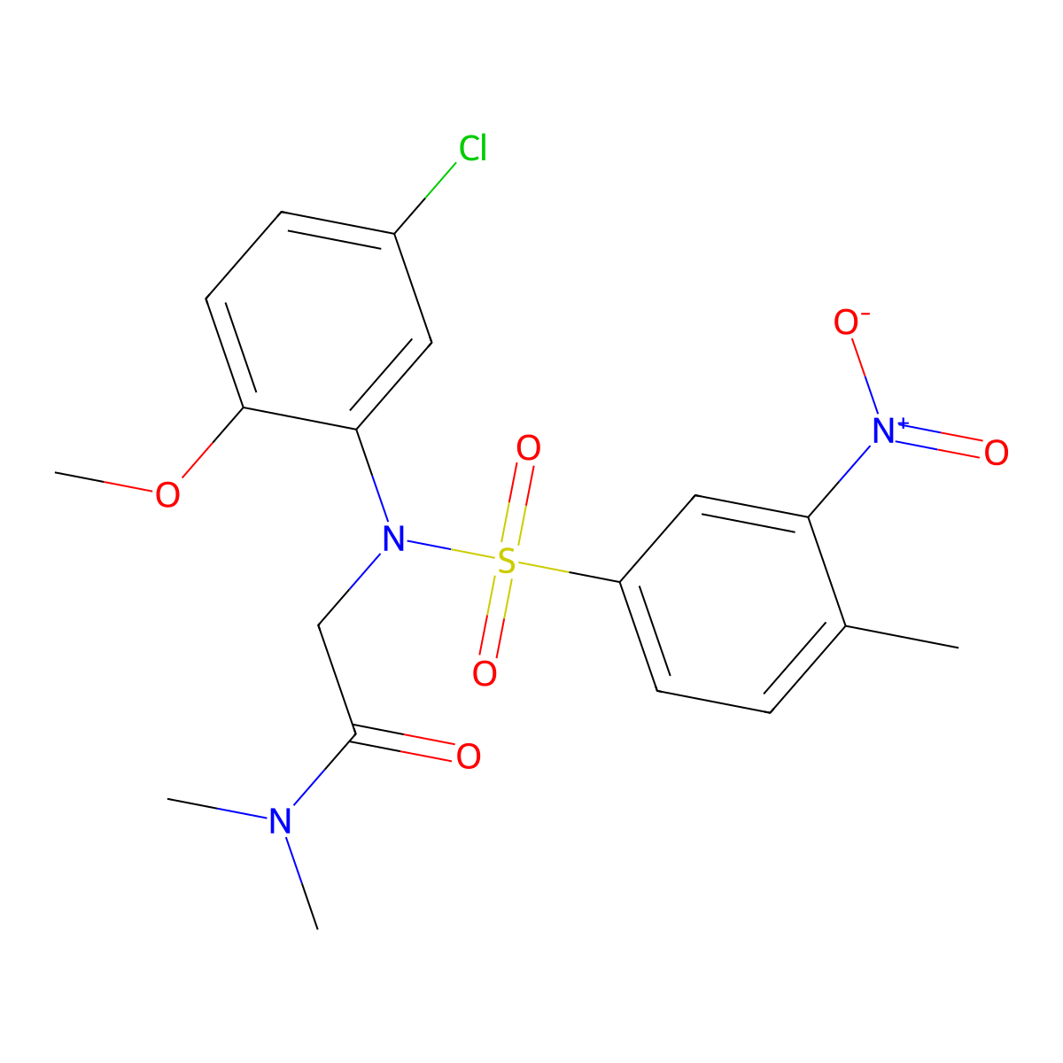 2-(5-chloro-2-methoxy-N-(4-methyl-3-nitrophenyl)sulfonylanilino)-N,N-dimethylacetamide molecular structure, CAS 693819-24-8