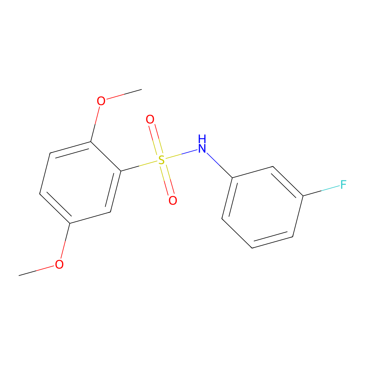 N-(3-fluorophenyl)-2,5-dimethoxybenzenesulfonamide molecular structure, CAS 693819-28-2