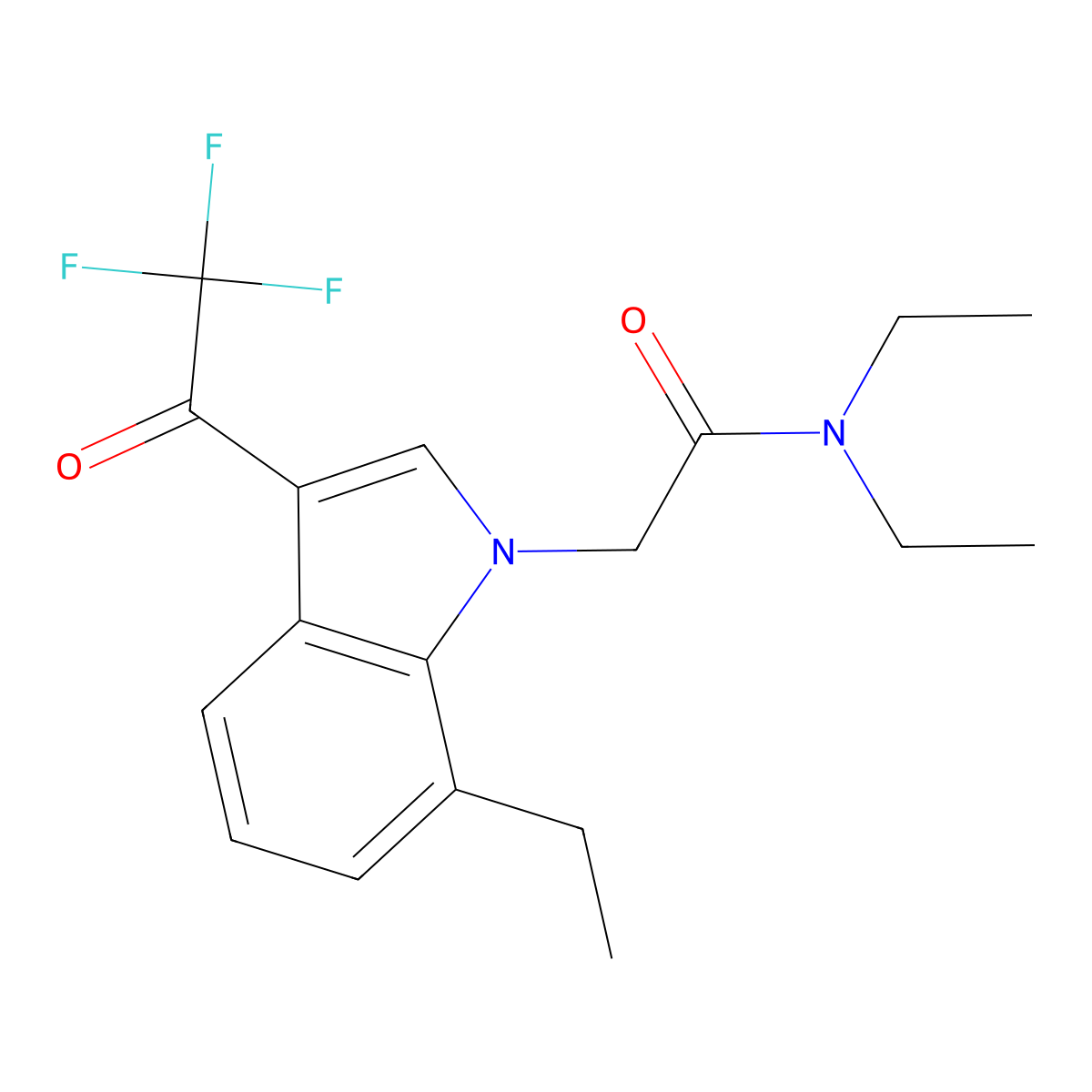 N,N-diethyl-2-[7-ethyl-3-(trifluoroacetyl)-1H-indol-1-yl]acetamide molecular structure, CAS 693819-63-5