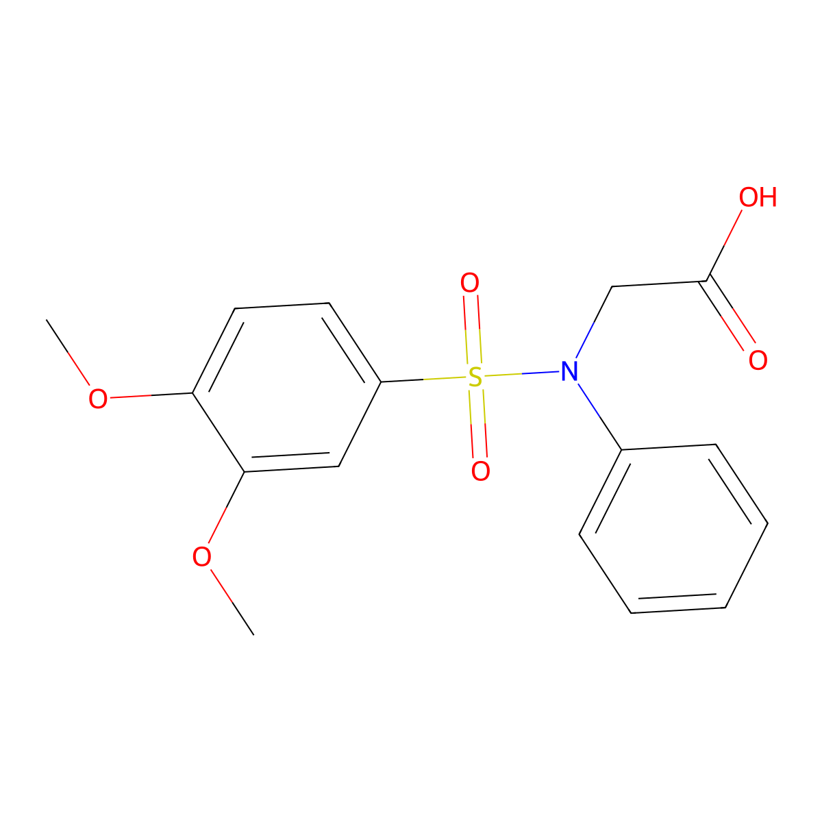 N-[(3,4-dimethoxyphenyl)sulfonyl]-N-phenylglycine molecular structure, CAS 693819-68-0