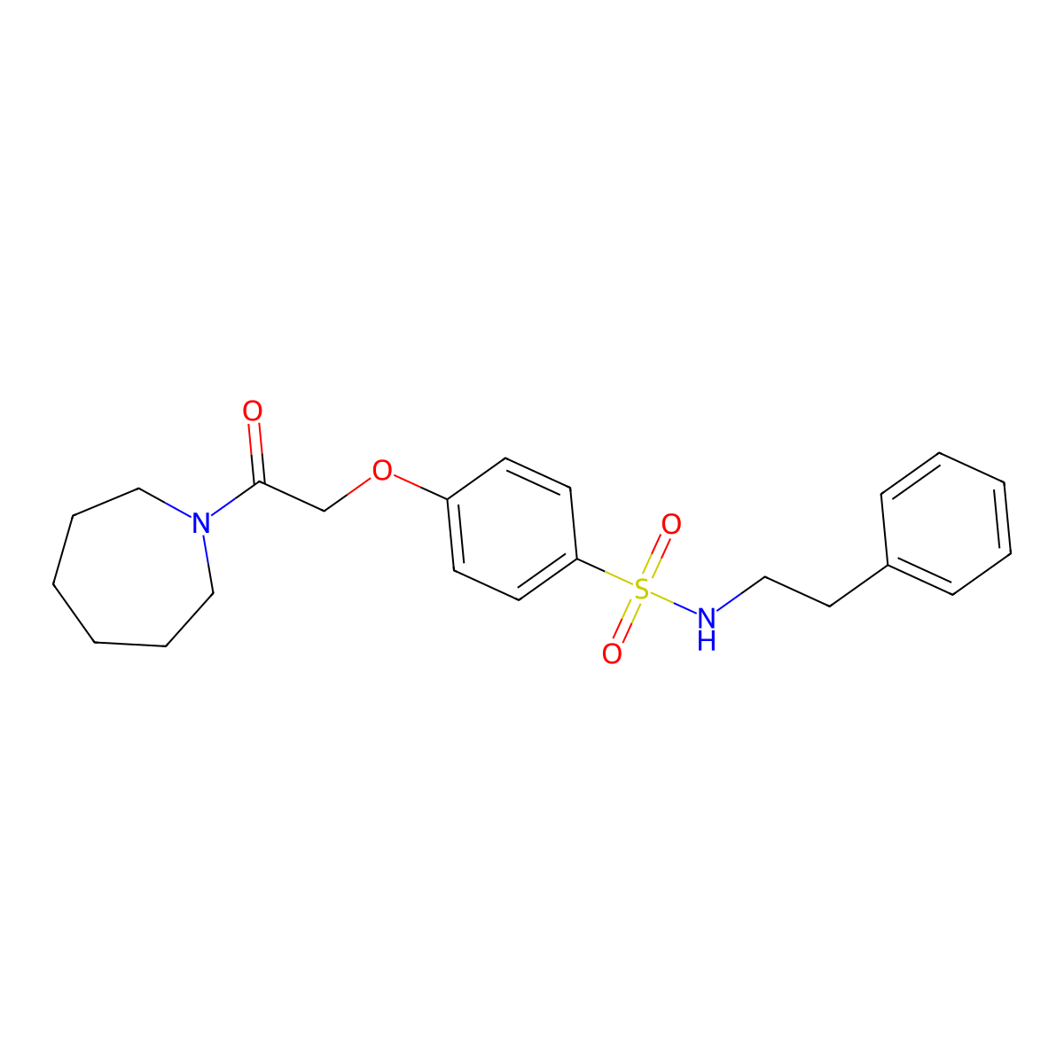 4-[2-(1-azepanyl)-2-oxoethoxy]-N-(2-phenylethyl)benzenesulfonamide molecular structure, CAS 693819-71-5