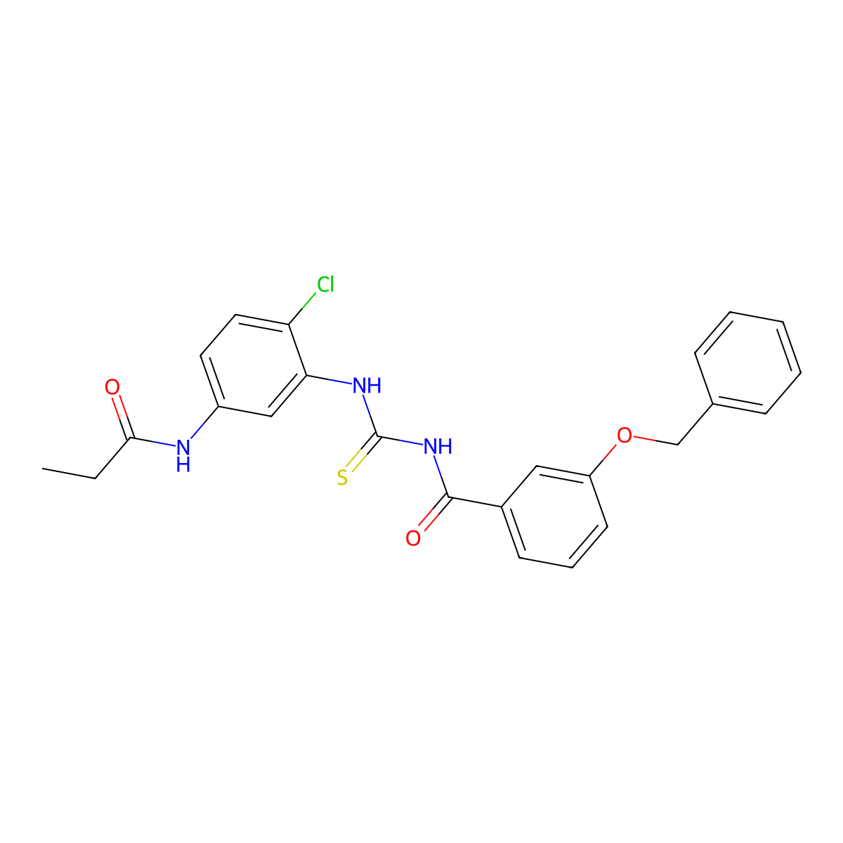 N-[[2-chloro-5-(propanoylamino)phenyl]carbamothioyl]-3-phenylmethoxybenzamide molecular structure, CAS 693820-08-5