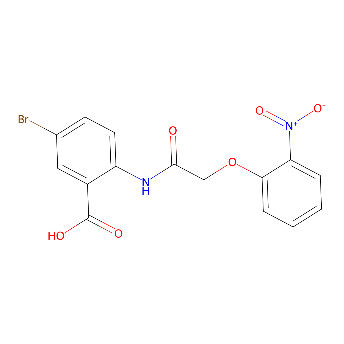 5-Bromo-2-{[(2-nitrophenoxy)acetyl]amino}benzoic acid molecular structure, CAS 693820-25-6